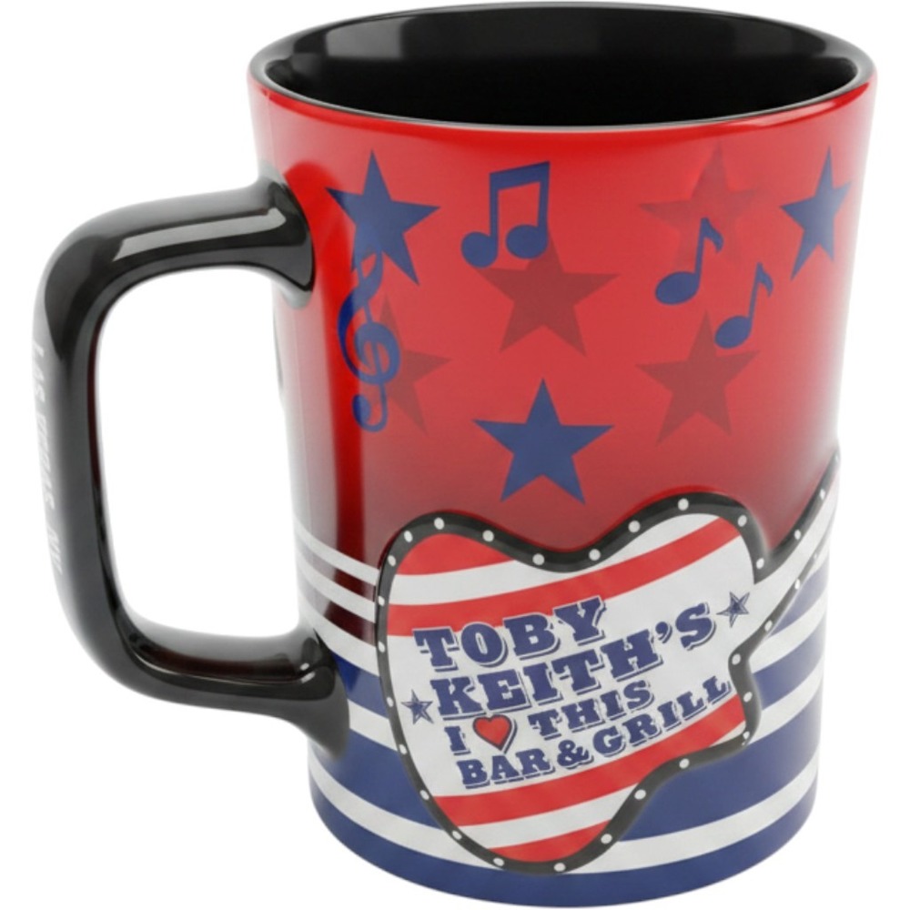 Toby Keith's I Love This Bar & Grill Mug Large Red White Blue Patriotic Ceramic